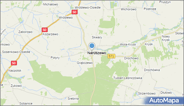 mapa Nowe Naruszewo, Nowe Naruszewo na mapie Targeo